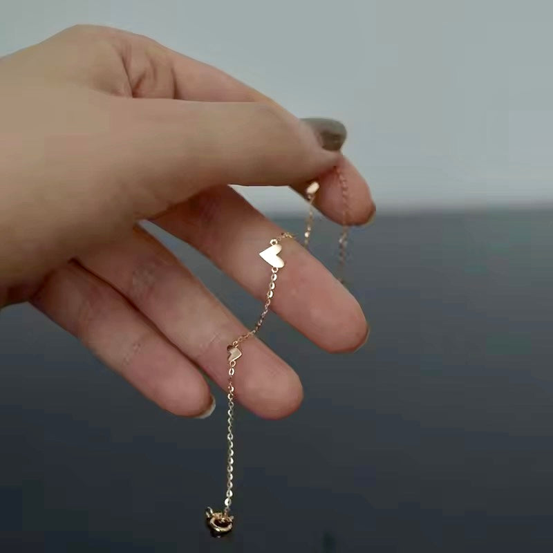 Thin Chained Hearts Bracelet