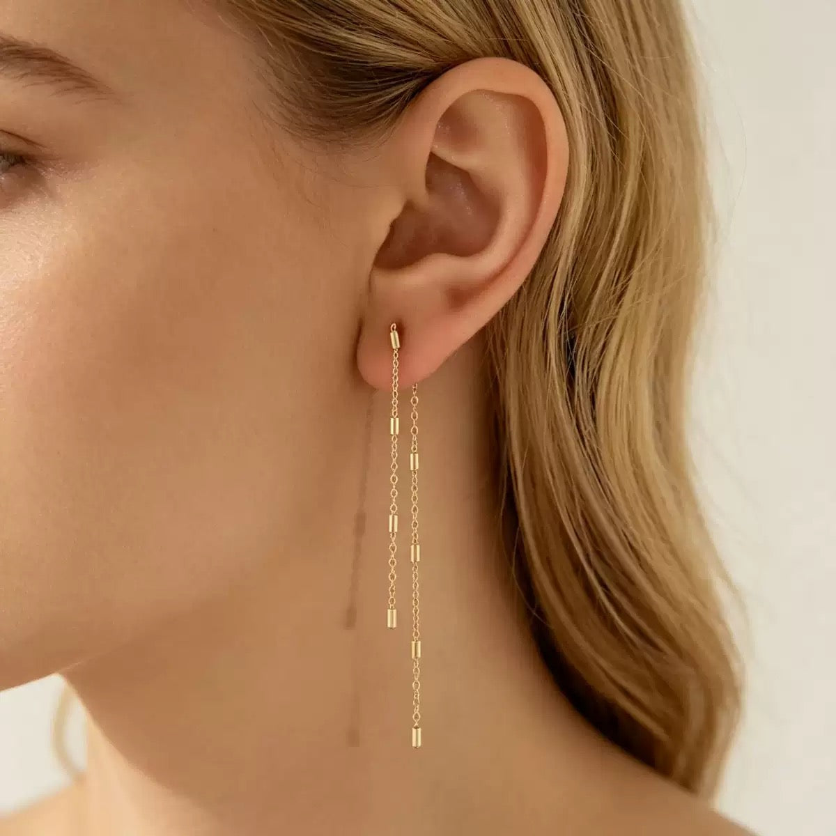 Aurelia Double Drop Chain Earrings
