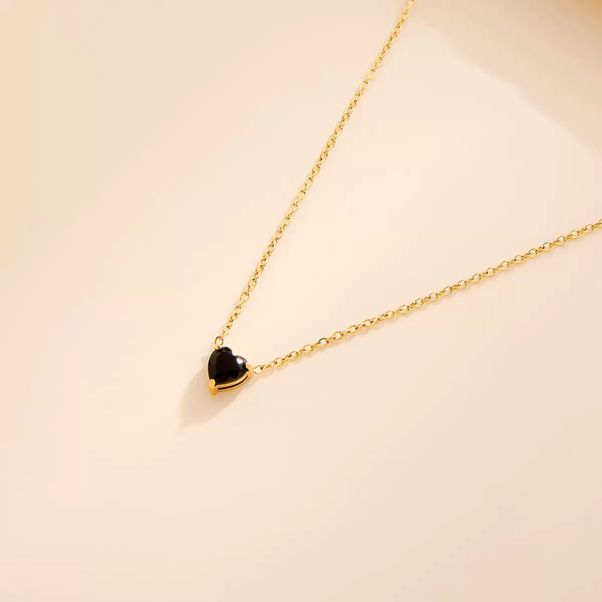 Heart Birthstone Dainty Pendant Necklace