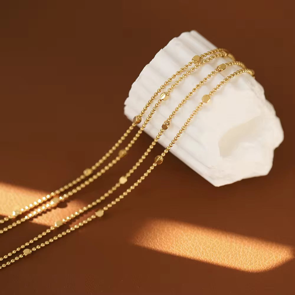 Gold Plated Double-Layer Beaded Bracelet