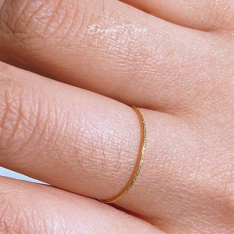 Ultra Thin Glitter Textured Ring