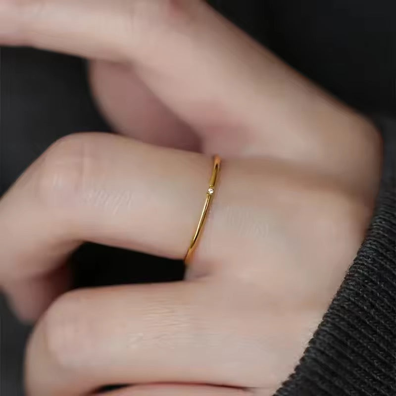 Thin Crystal Studded Water Proof Ring