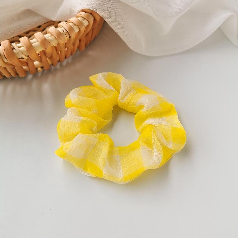 French Large Intestine Hair Band Simple Scrunchies - Yellow