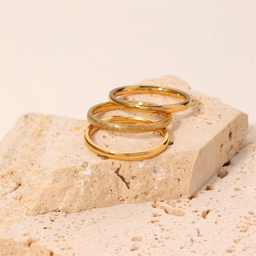 Gold Plated Glitter Trio Ring