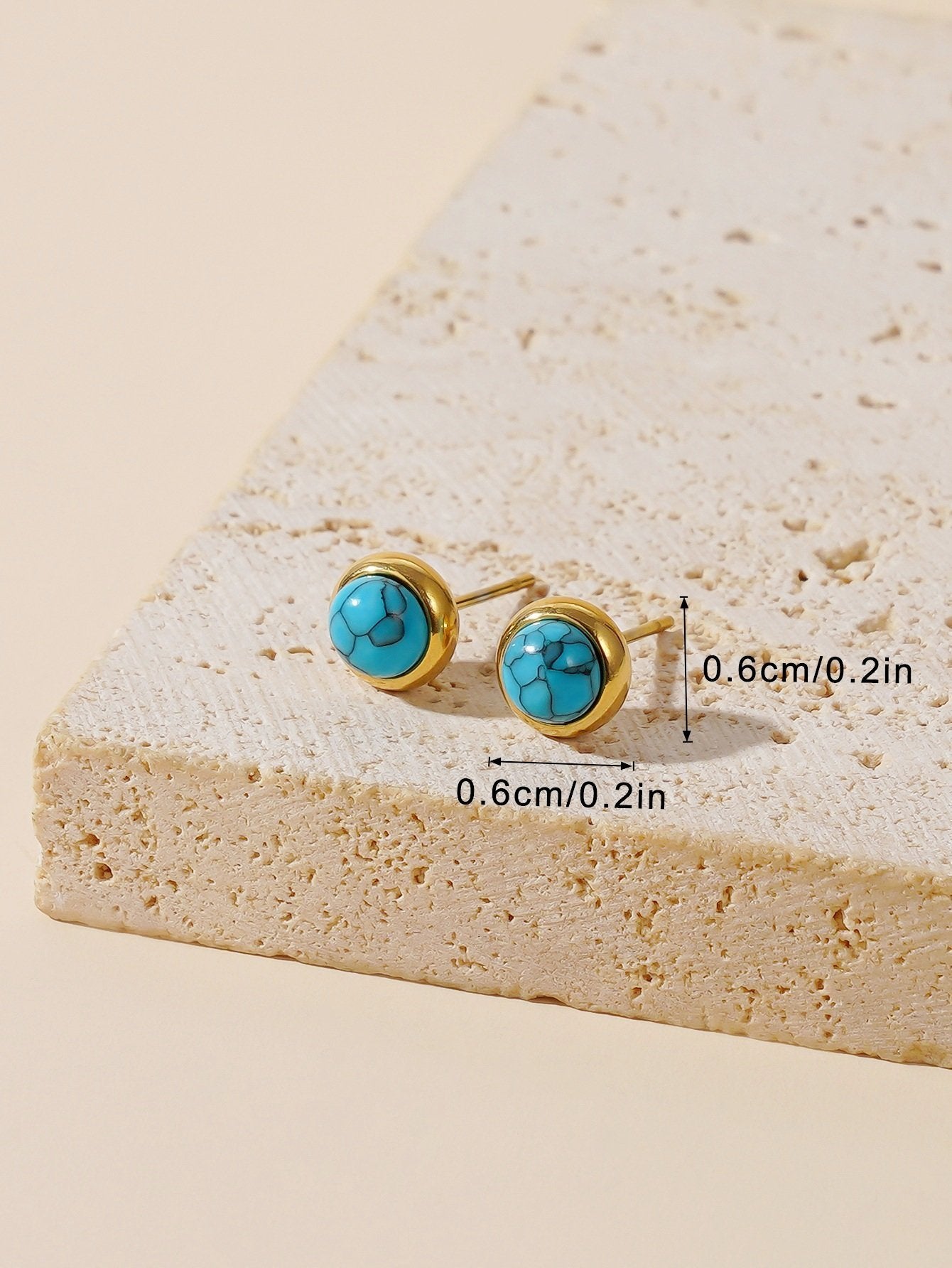Minimal Goldplate Turquoise Stud