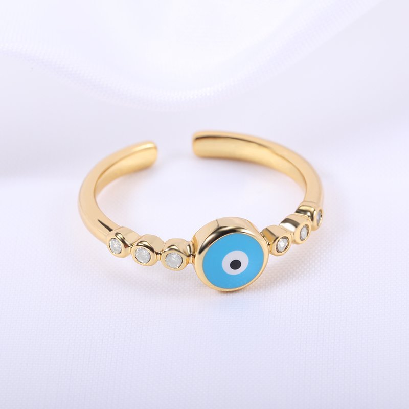 Turquoise Evil Eye Adjustable Ring