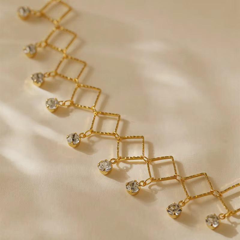 Crystal Lattice Charm Anklet