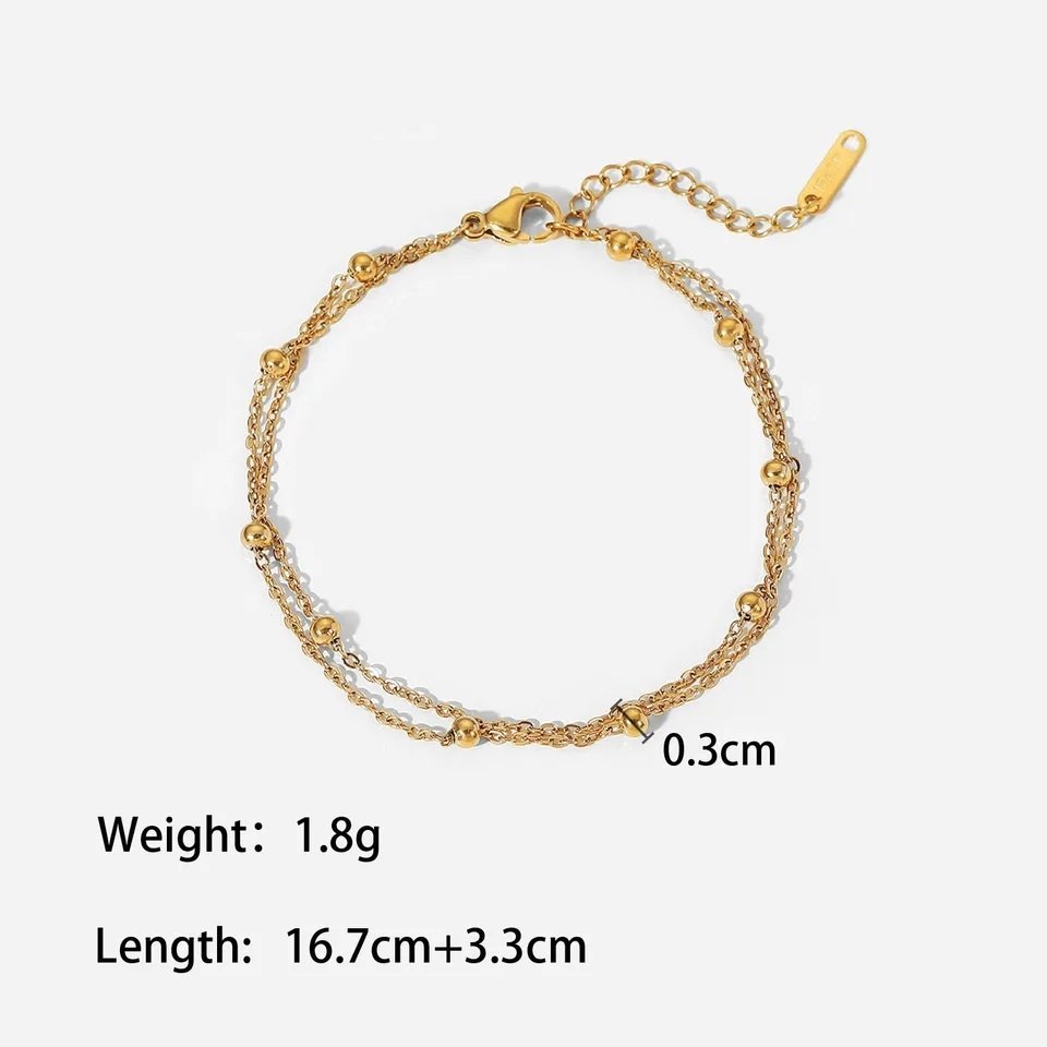 Double Layered Golden Balls Studded Bracelets