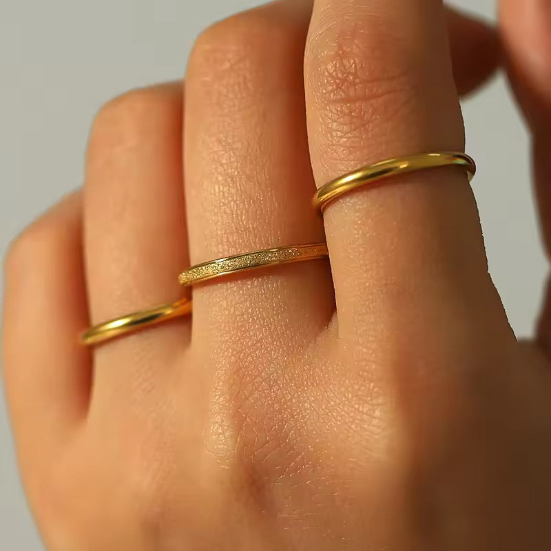 Gold Plated Glitter Trio Ring