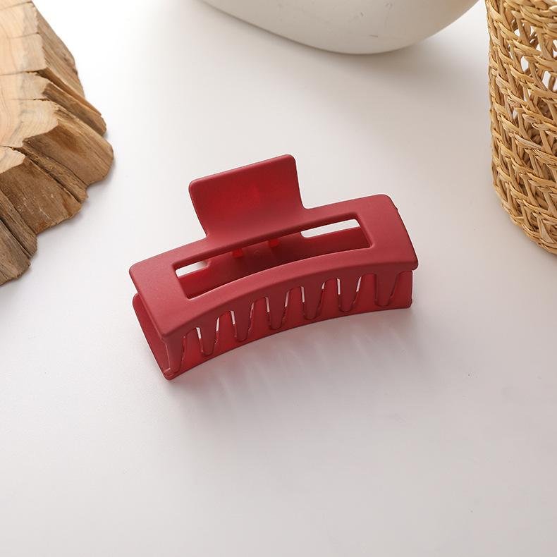 Korean Solid Color Hair Gripping Clip - Red