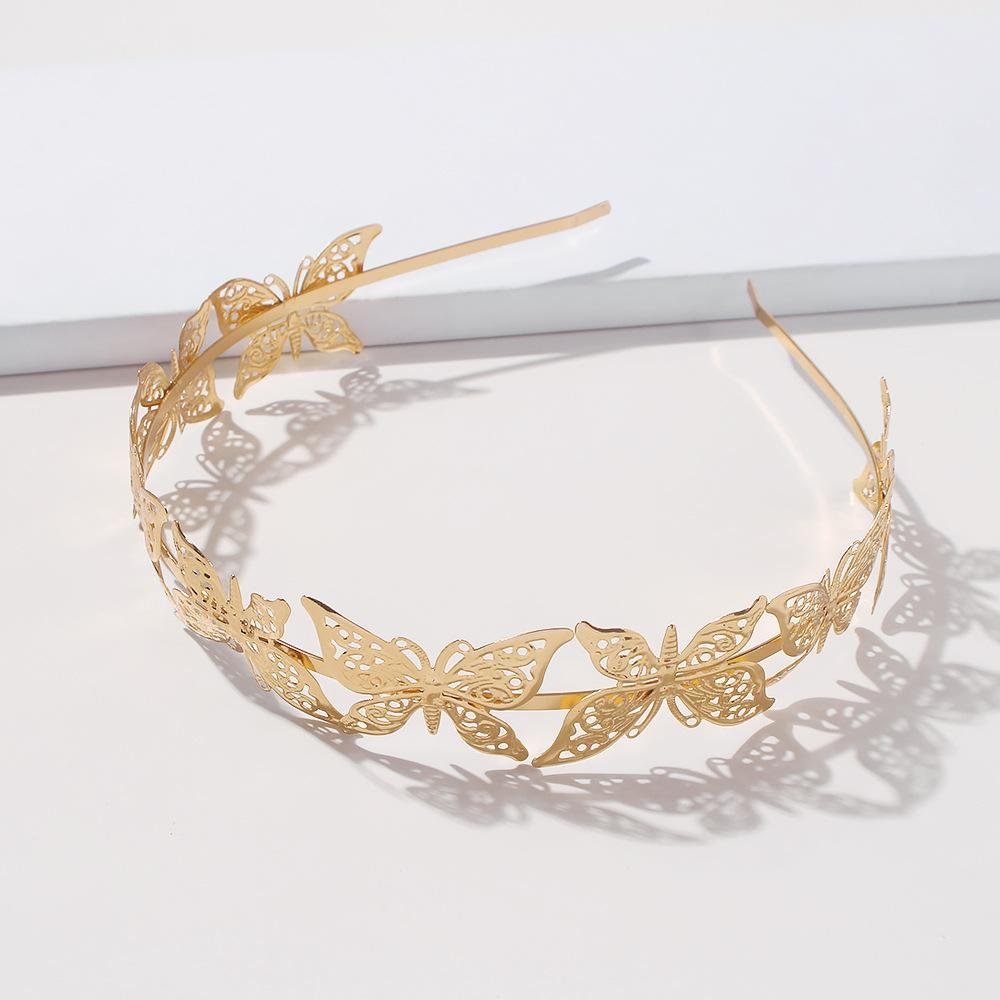 European & American French Luxury Romantic Fairy Butterfly Headband - Golden