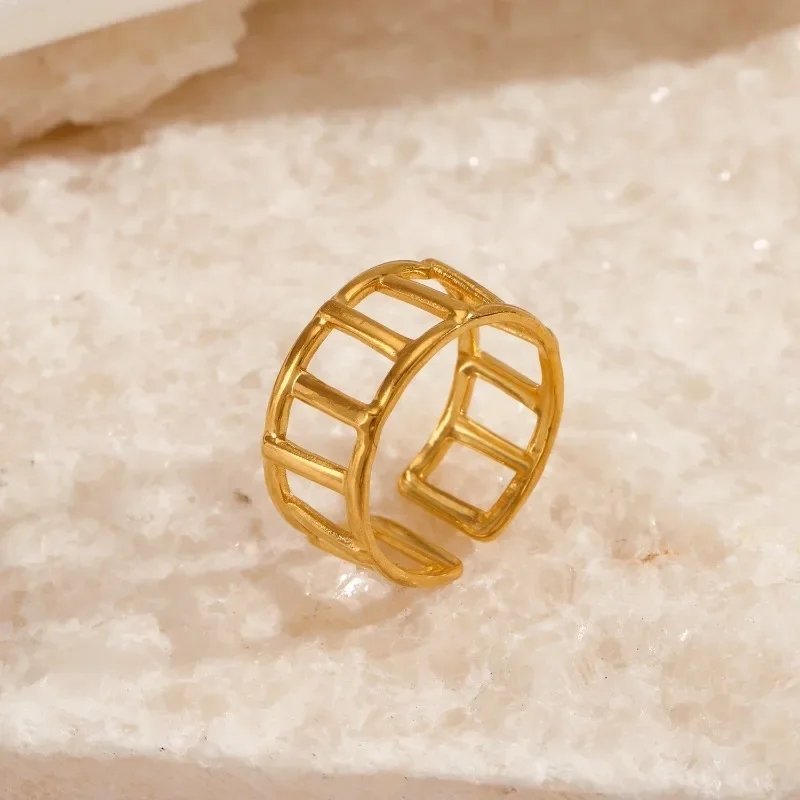 Gold Plated Cage Adjustbale Ring