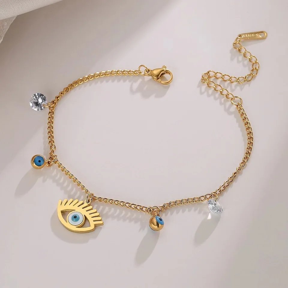 Retro Waterproof Eye Charm Bracelet