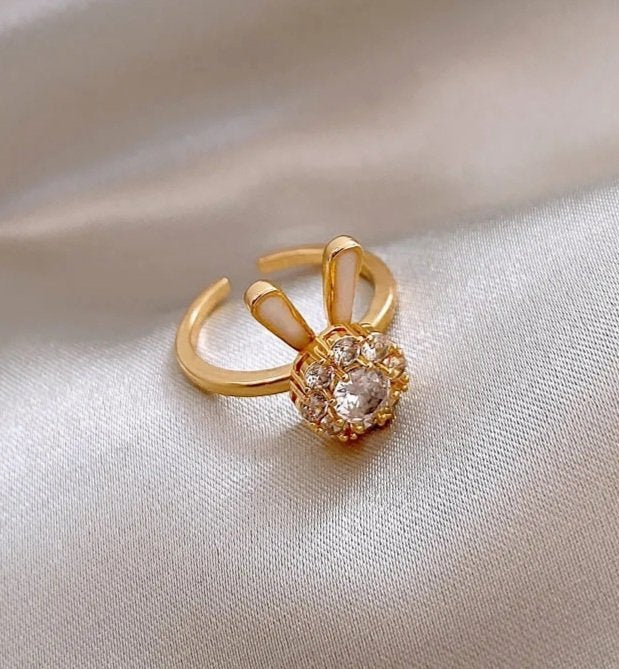 Waterproof Cute Rabbit Adjustable Ring