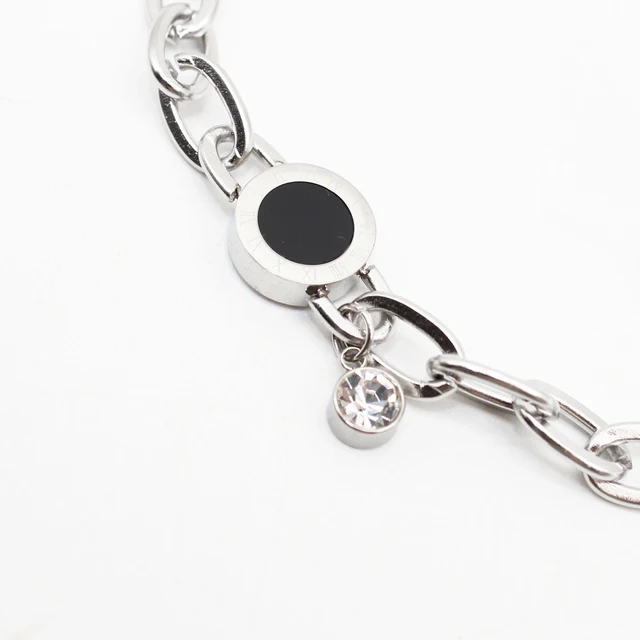 Waterproof Black Dial Heavy Chained Bracelet