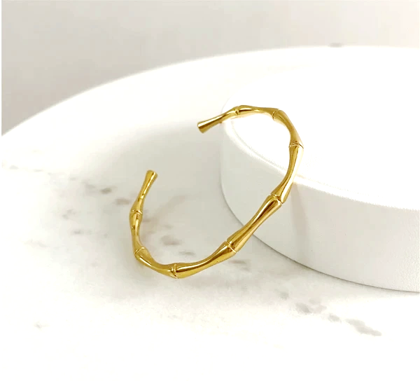 Bone Shaped Gold Plated Bangle