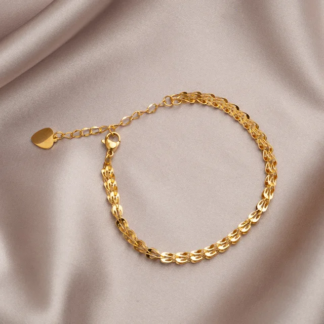 Beautiful Chained Gold Plated Adjustable Bracelet
