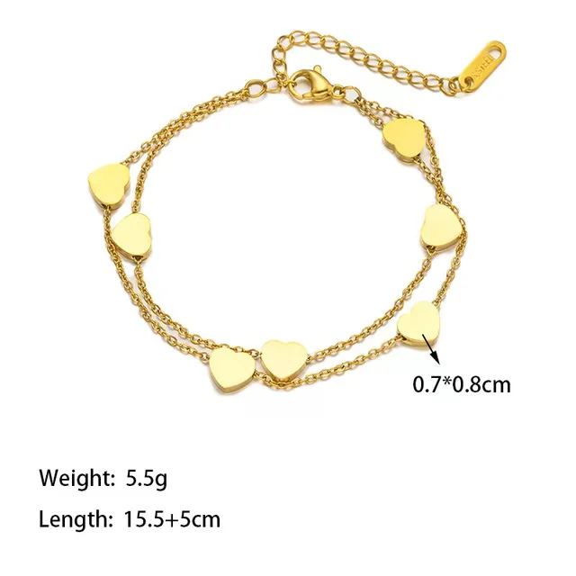 Minimal Heart Charm Gold Plated Bracelet