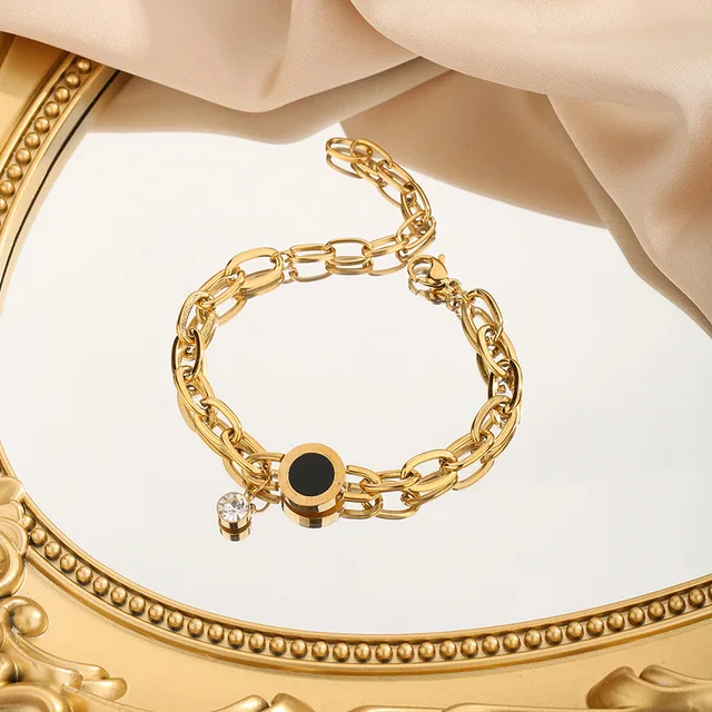 Black and Gold Heavy Chained Waterproof Bracelet