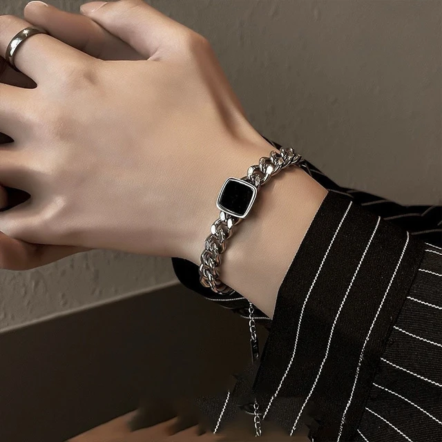 Stainless Steel Midnight Link Chain Bracelet