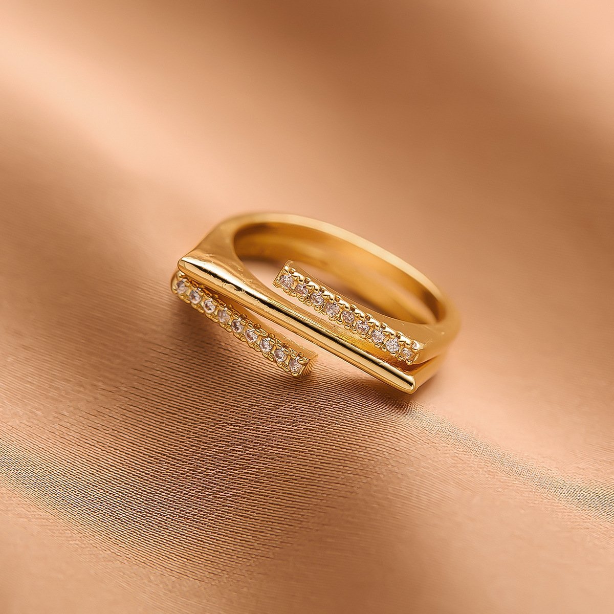 Modern Adjustable Gold Plated Ring