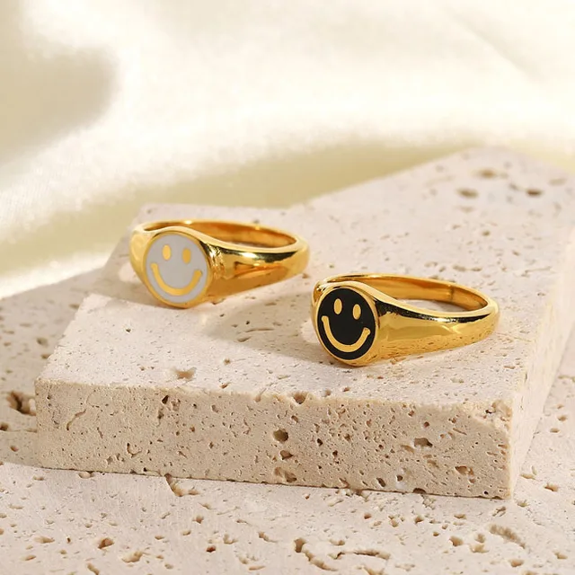 Feeling Lucky Gold Plated Happy Face Ring