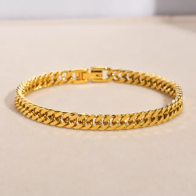 Premium Heavy Chained Gold Plated Bracelet