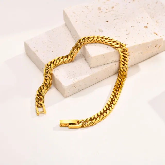 Premium Heavy Chained Gold Plated Bracelet