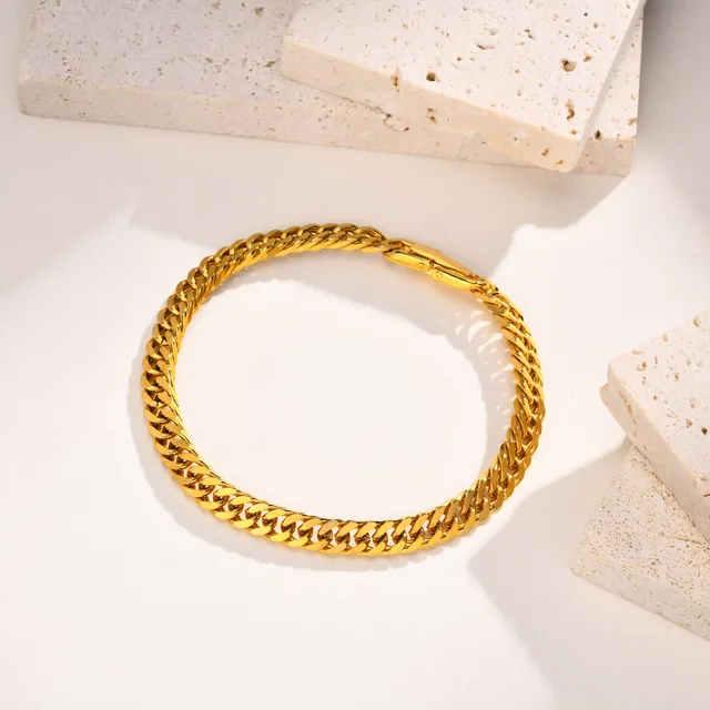 Premium Heavy Chained Gold Plated Bracelet
