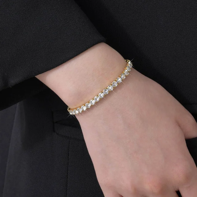 Premium Elastic Band Crystal Studded Gold Plated Bracelet