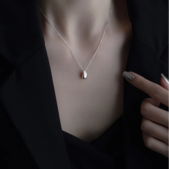Minimal Tear Drop Silver Plated Necklace