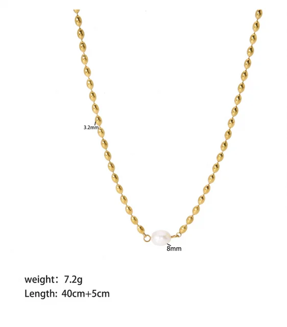 Pearl Studded Fancy Chained Gold Plated Necklace