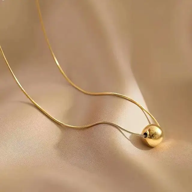 Minimal Gold Plated Bead Necklace