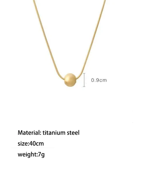 Minimal Gold Plated Bead Necklace