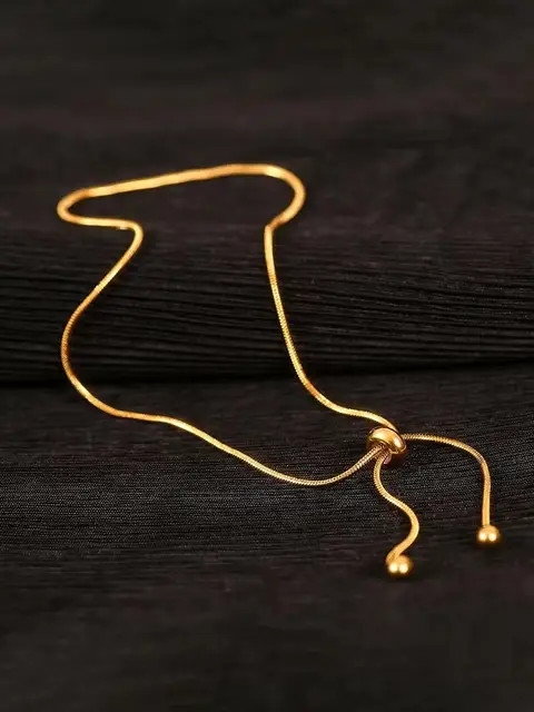 Minimal Elegant Adjustable Gold Plated Anklet