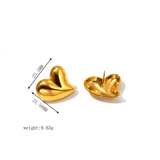 Luxe Heart Gold Plated Earrings