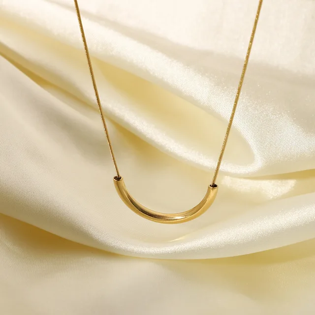 Luxe Gold Plated Tunnel Necklace
