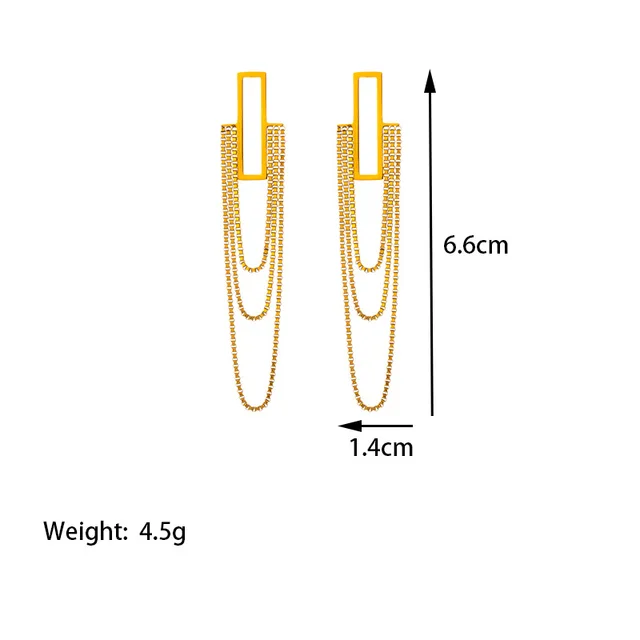 Multi Chained Creative Gold Plated Earrings
