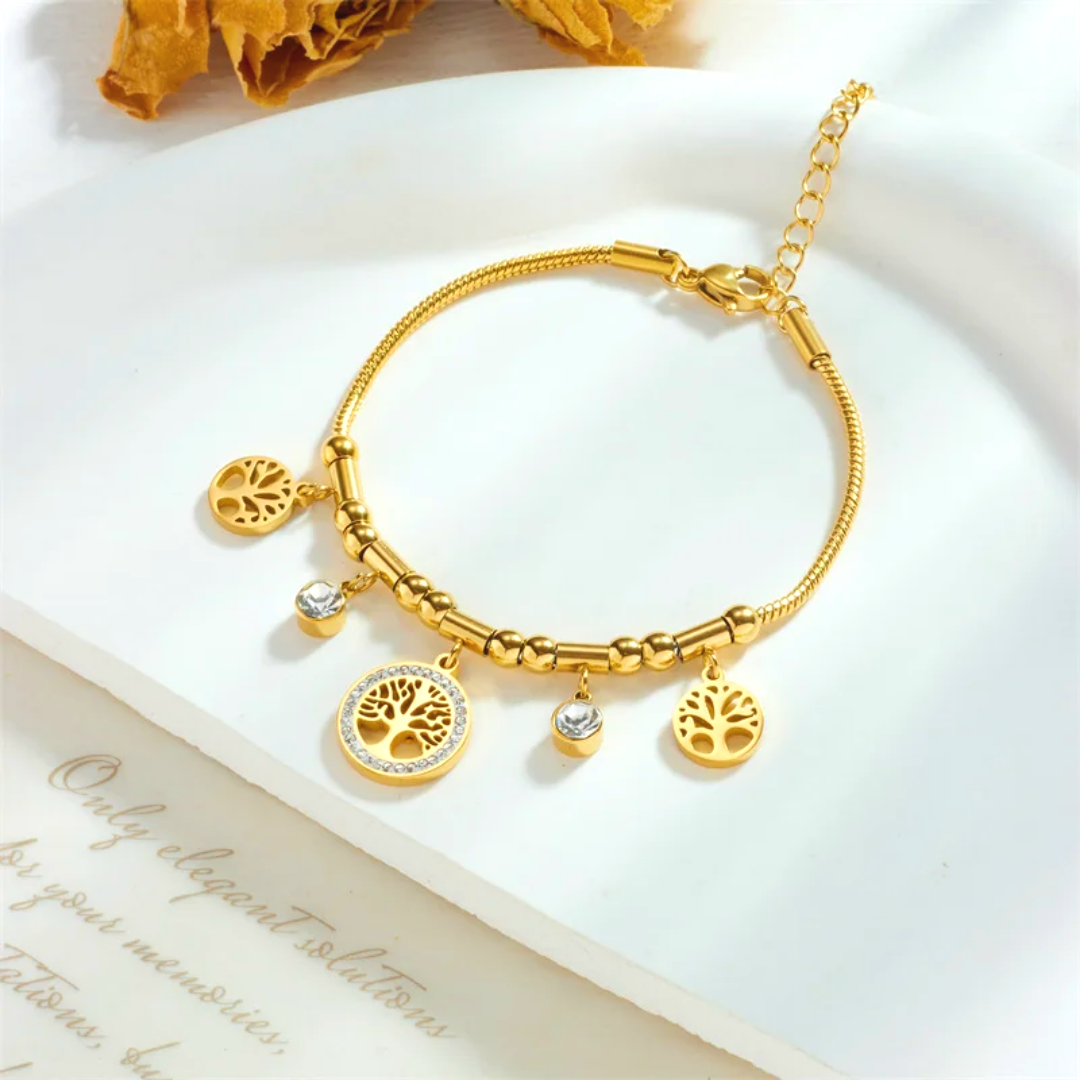 Gold Plated Tree of Hope Sparkle Bracelet