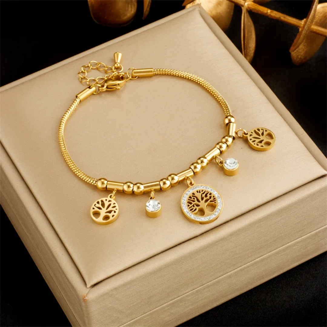 Gold Plated Tree of Hope Sparkle Bracelet