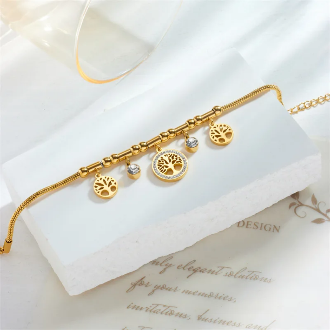 Gold Plated Tree of Hope Sparkle Bracelet
