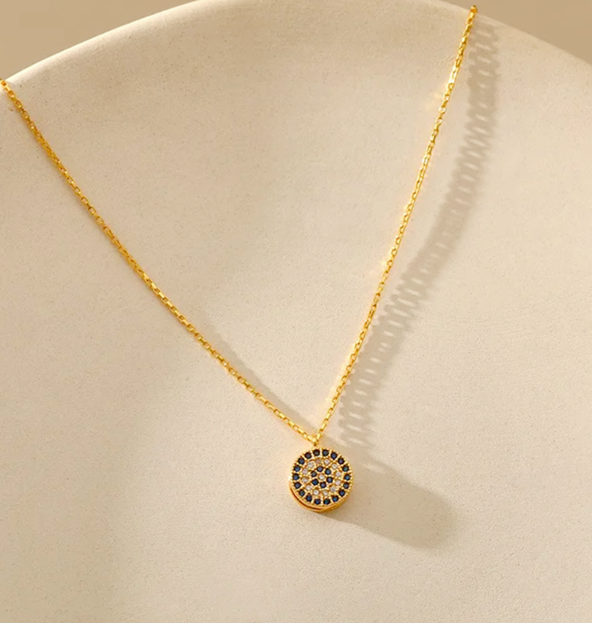 Classical Statement Blue Crystals Necklace