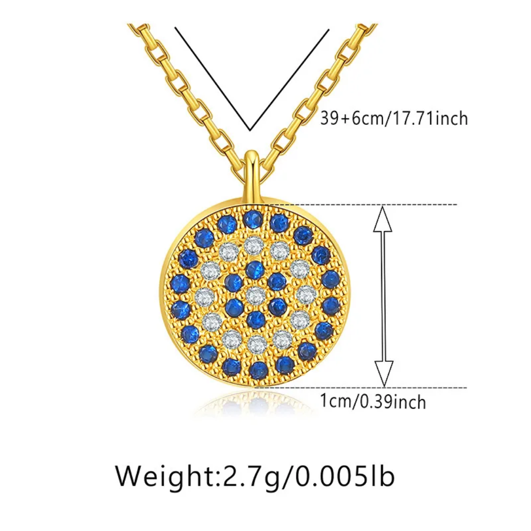 Classical Statement Blue Crystals Necklace