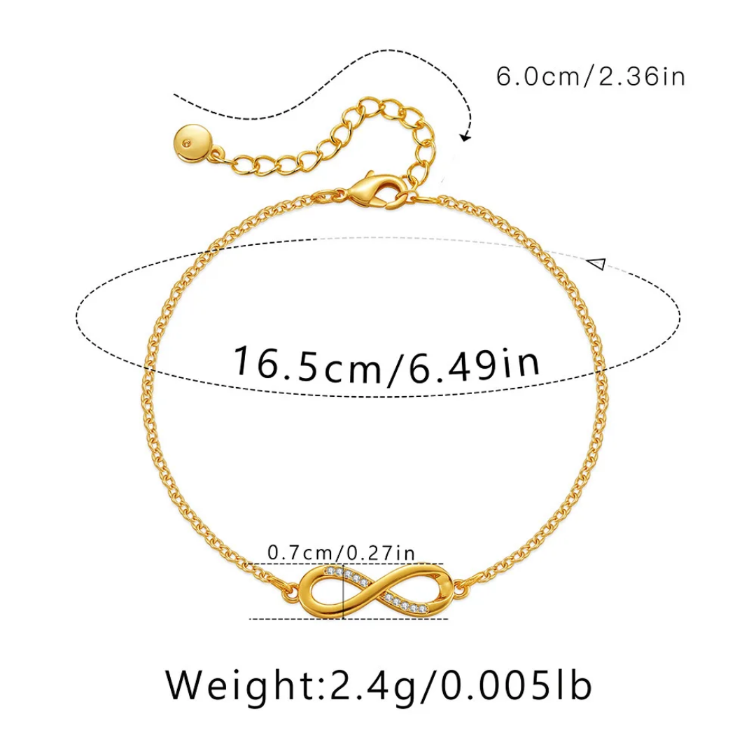Gold Plated Dainty Infinity Bracelet