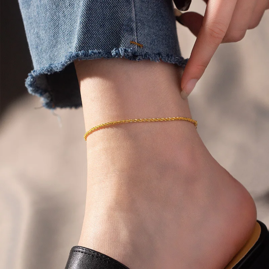 Delicate Gold-Plated Sparkle Anklet