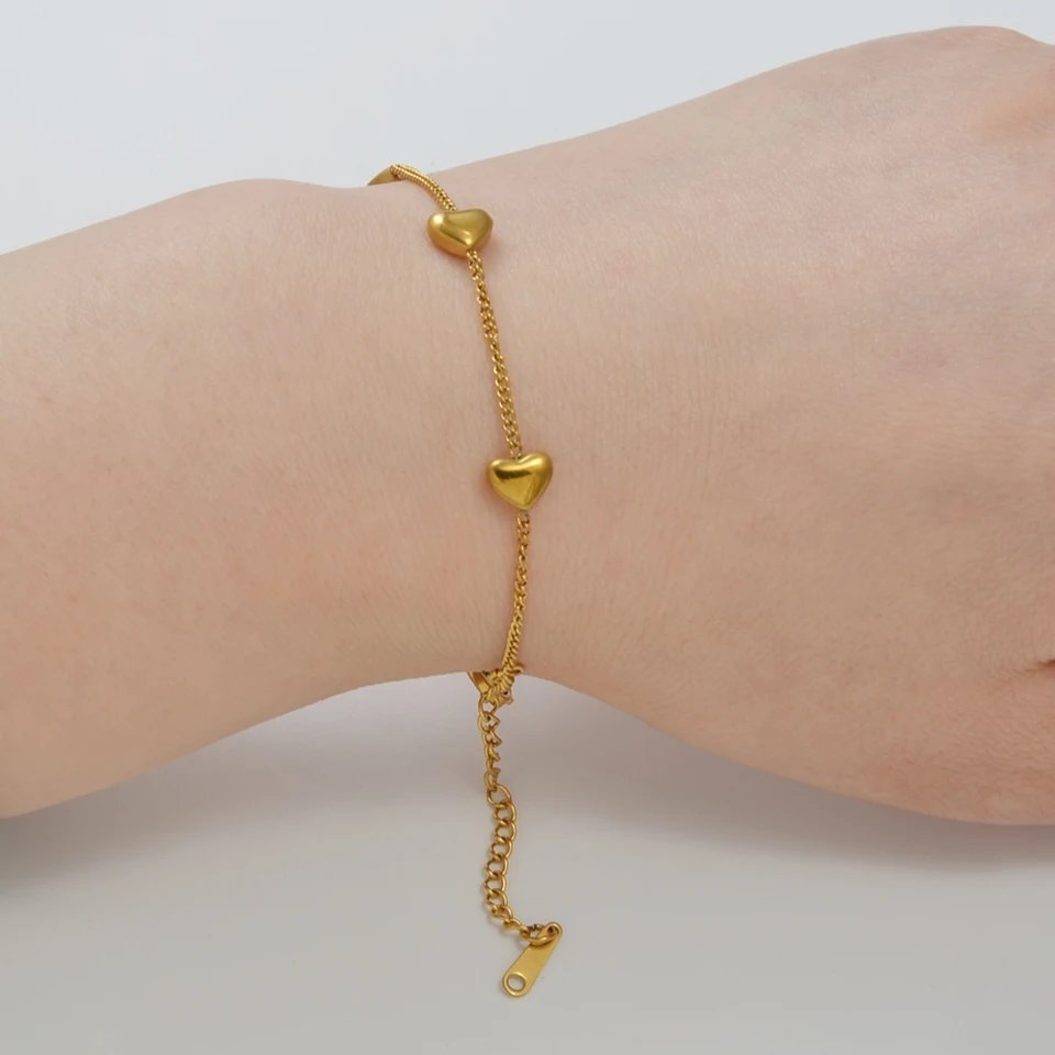 Heart Shape Gold Plate Bracelet