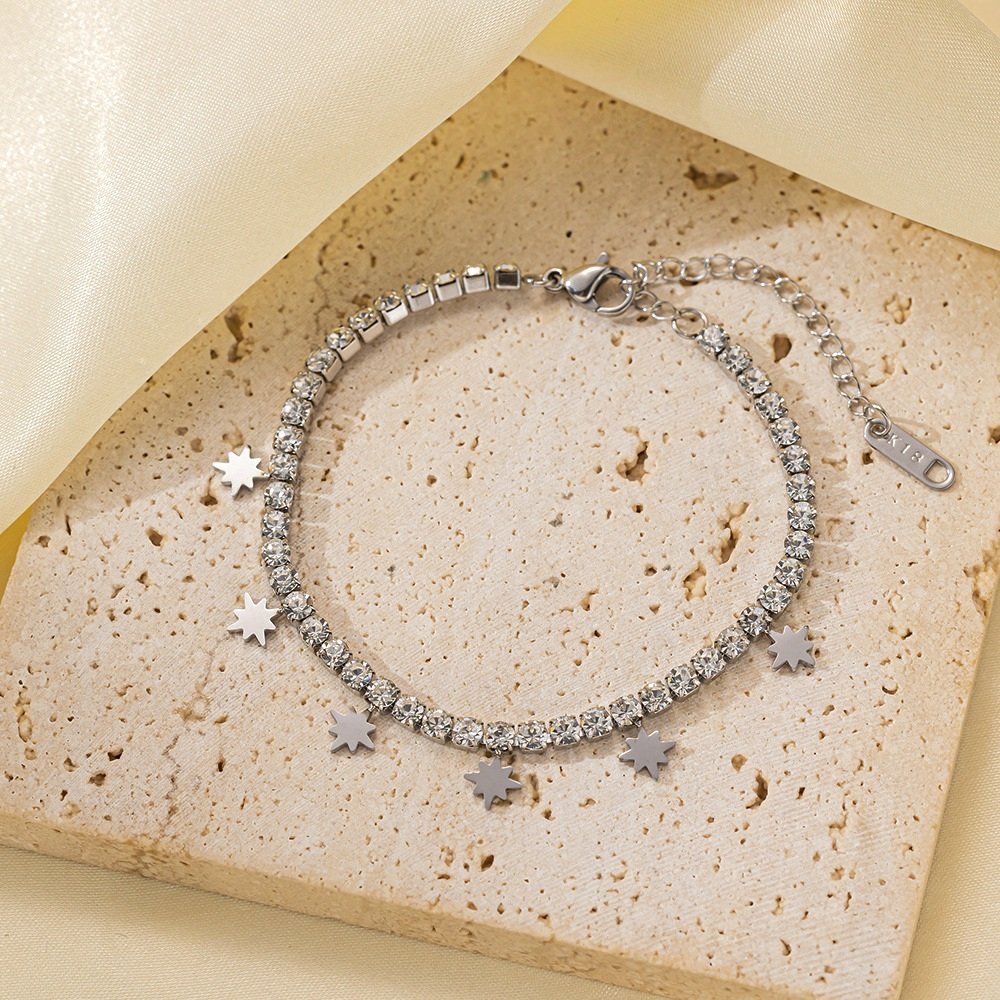 Beautiful Waterproof Tennis Bracelet with Stars