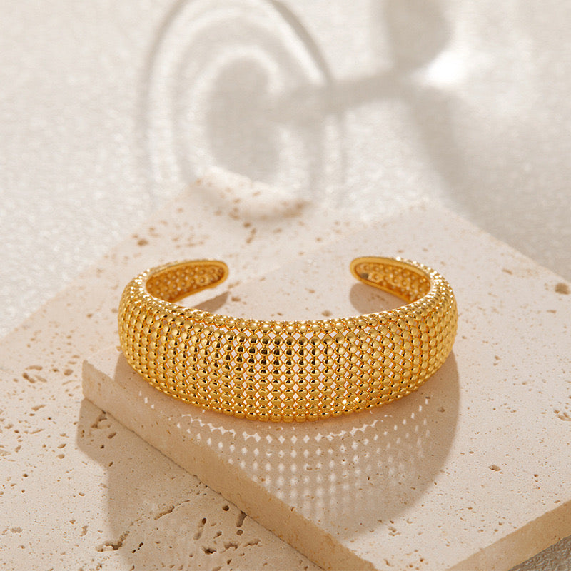 Gold-Plated Mesh Design Bangle