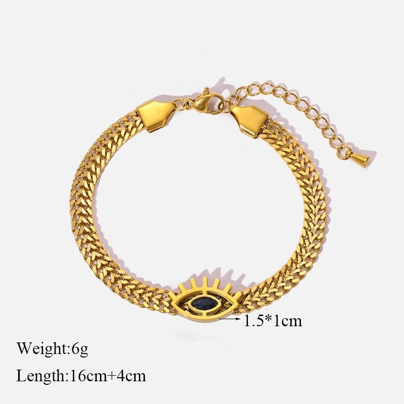 Vintage Eye Shaped Gold Plated Bracelet