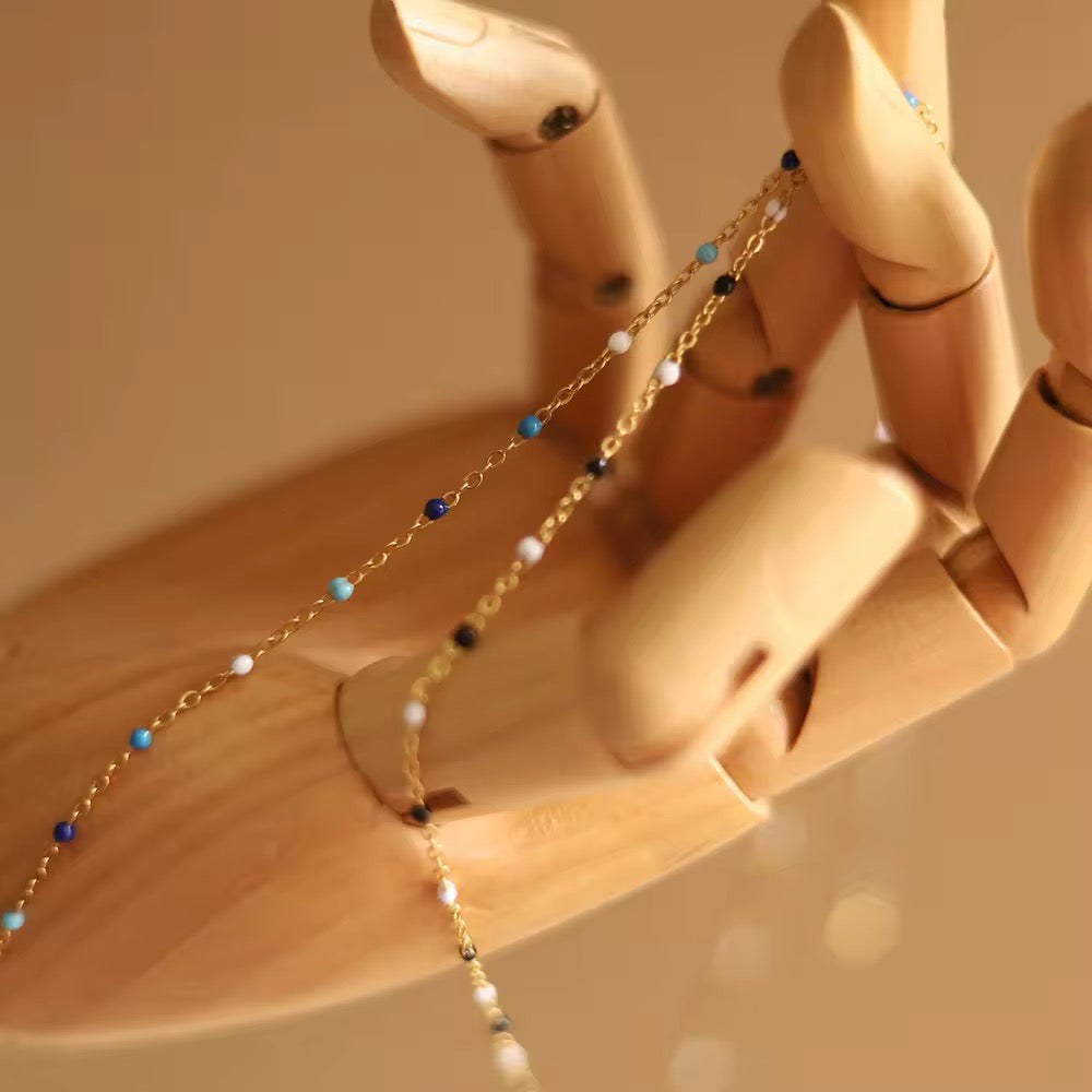 Classic Gold Plated Multi Color Necklace